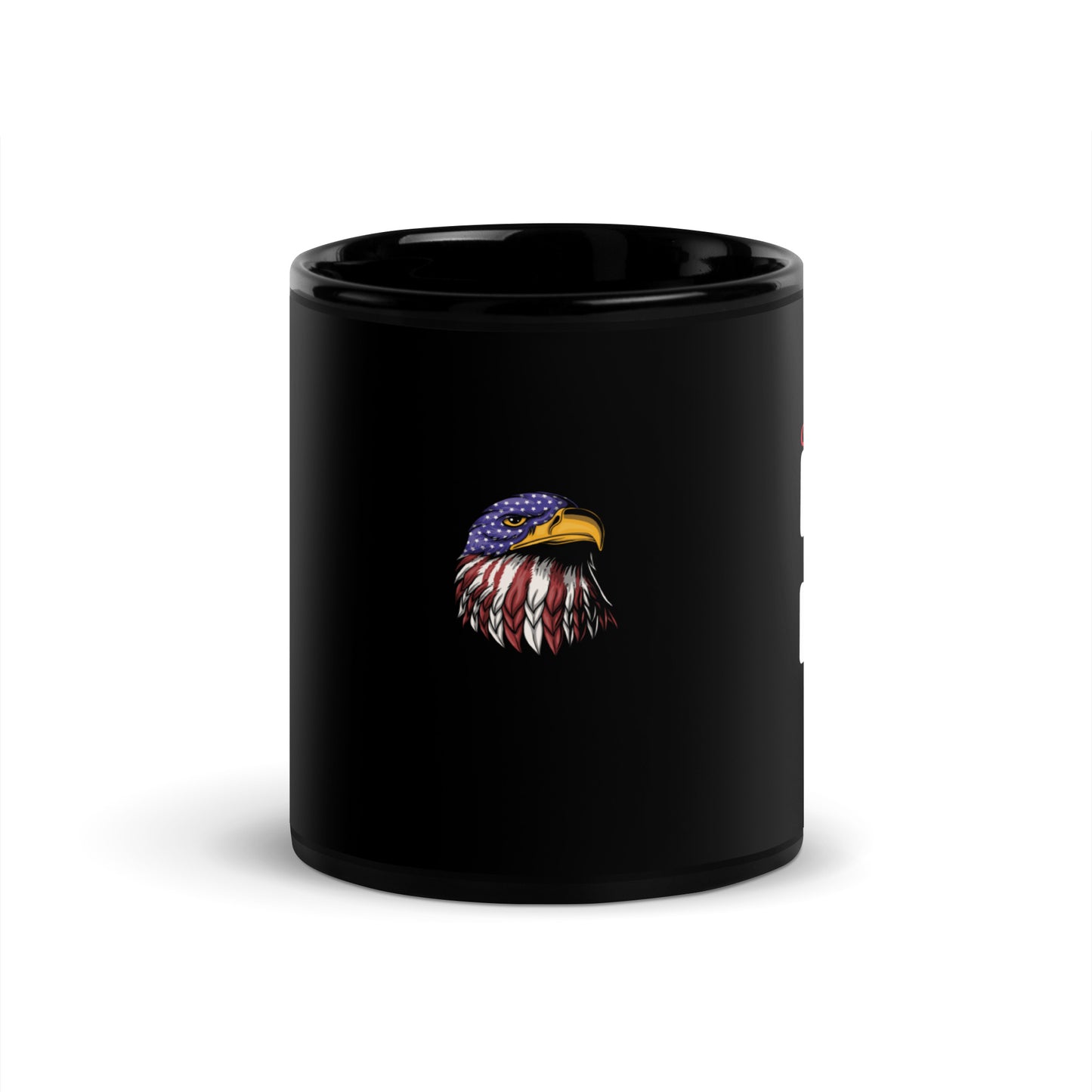 God Bless America #04 "America LAND that we LOVE" Black Glossy Mug