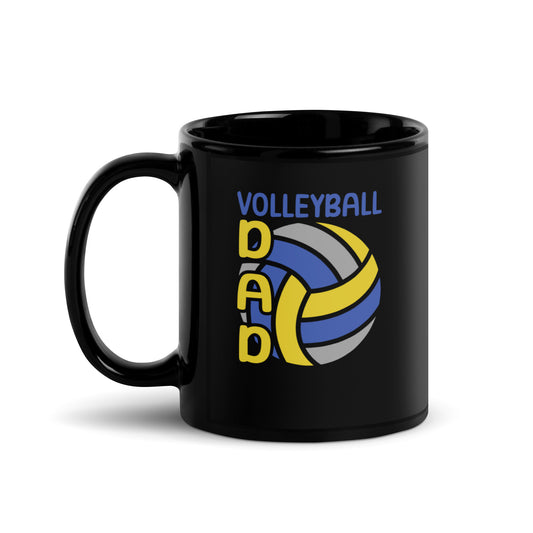 Dad #01 "Volleyball Dad" Black Glossy Mug