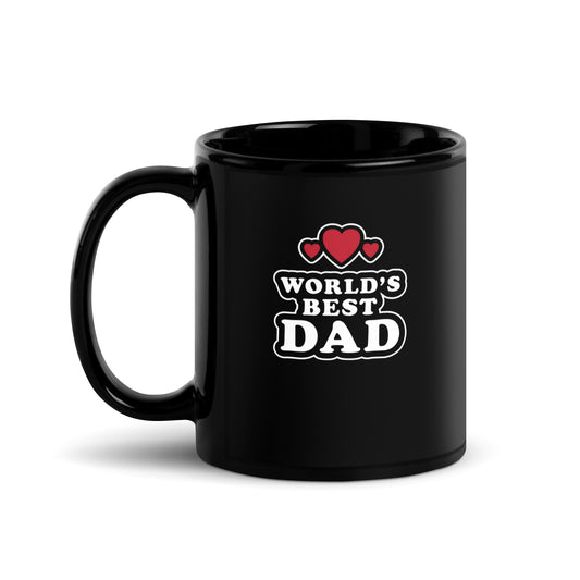 Dad #06 "WORLD'S BEST DAD" Black Glossy Mug