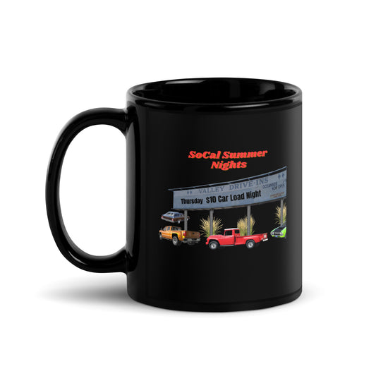 Nostalgia Series #04 "SoCal Summer Nights" Black Glossy Mug