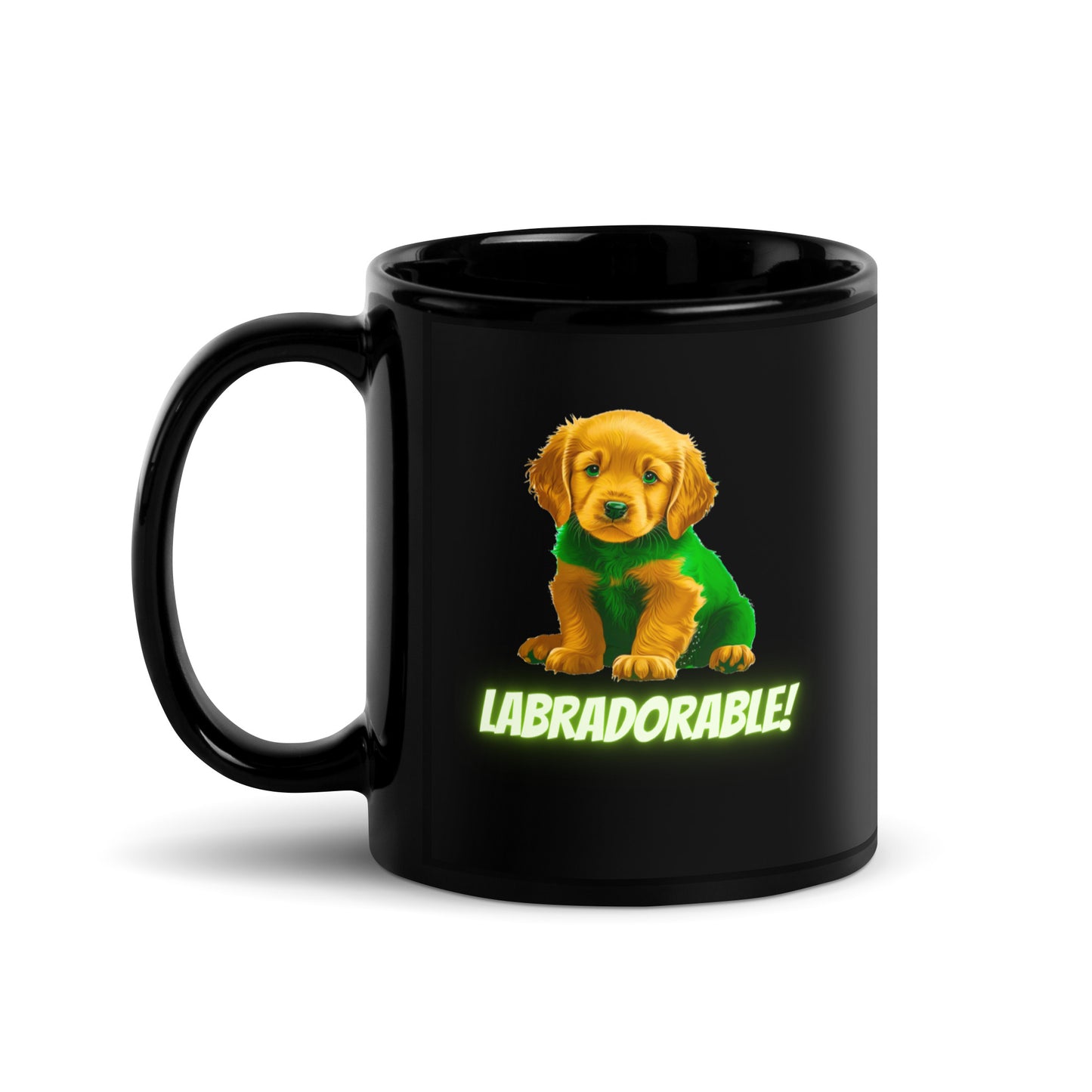 Man's Best Friend #09 Labrador Retriever "Labradorable" Black Glossy Mug