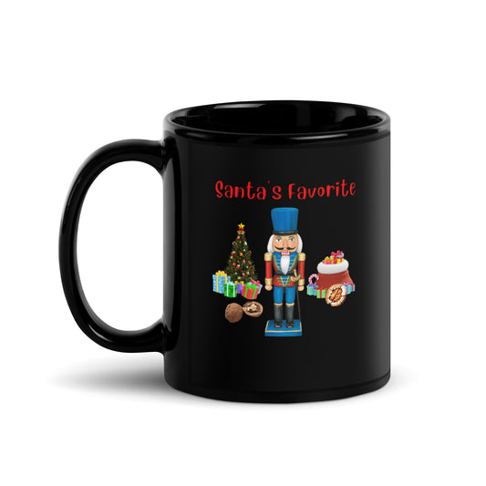 Rude, Crude, and Funny #10 "Santa's Favorite" (Nut Cracker) Black Glossy Mug