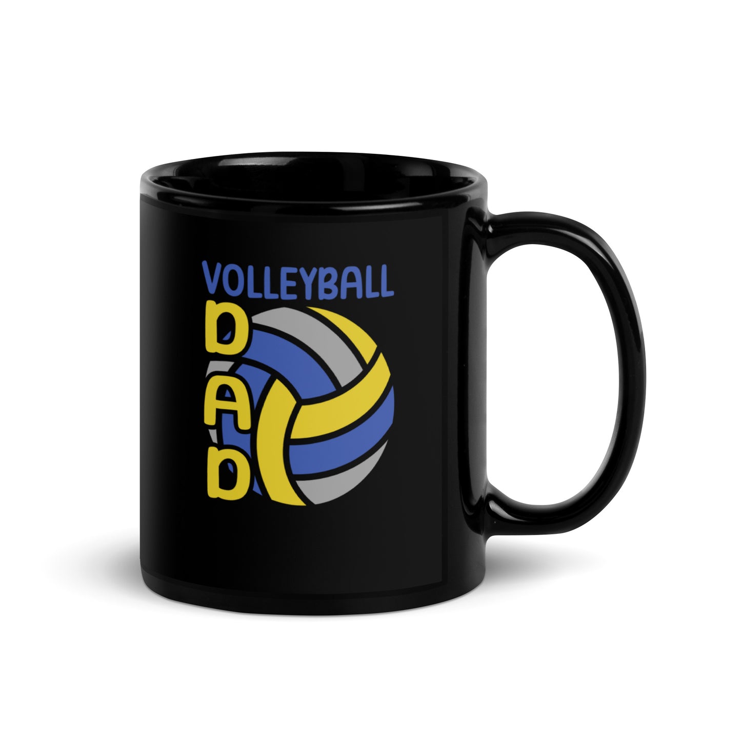 Dad #01 "Volleyball Dad" Black Glossy Mug