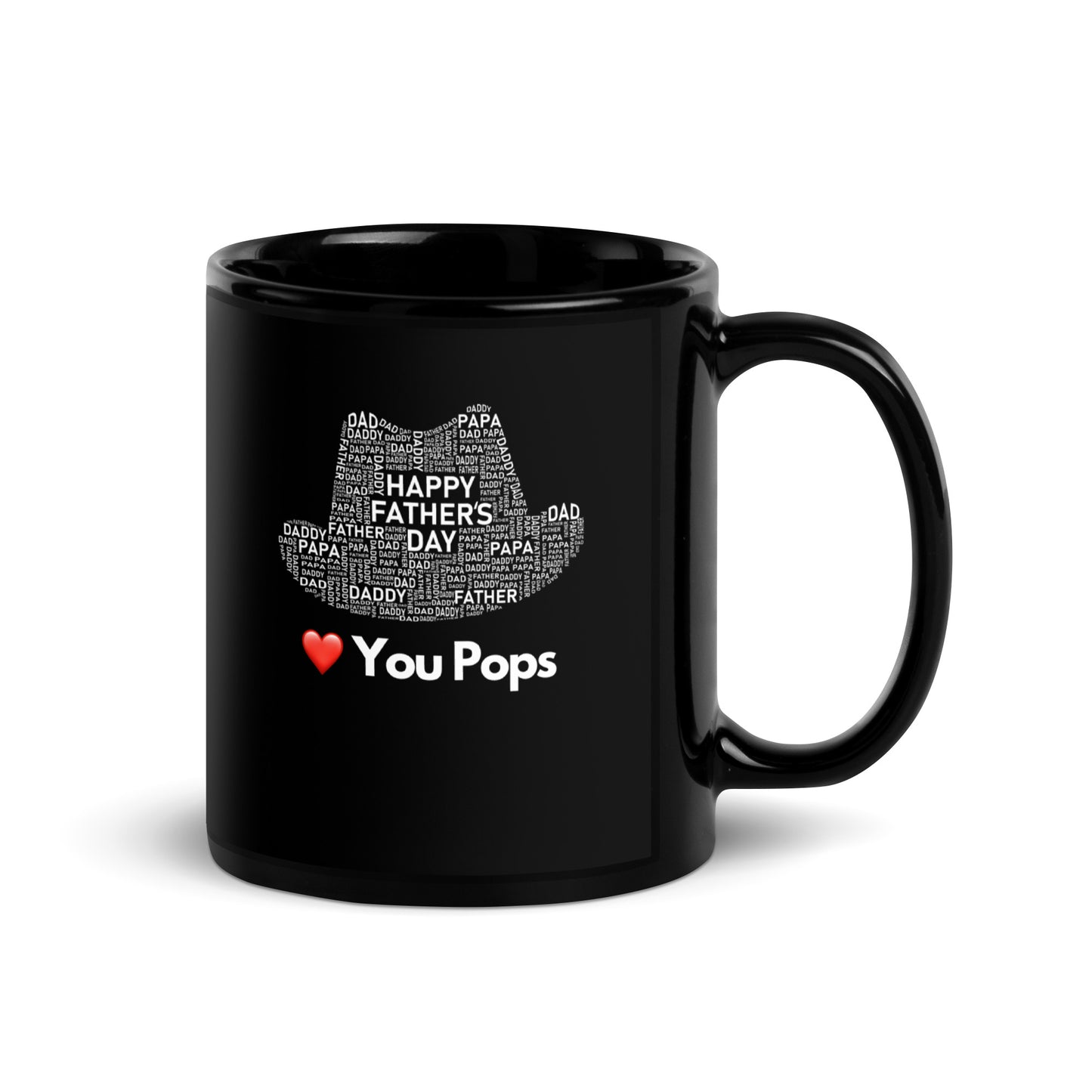 Father's Day #13 "❤️ You Pops" Black Glossy Mug