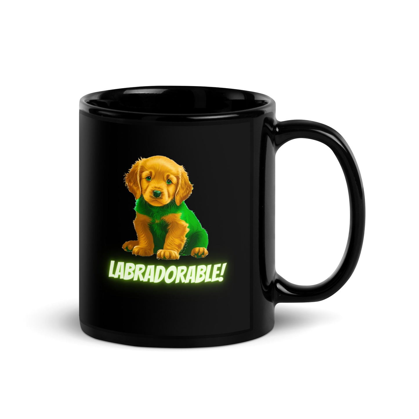 Man's Best Friend #09 Labrador Retriever "Labradorable" Black Glossy Mug