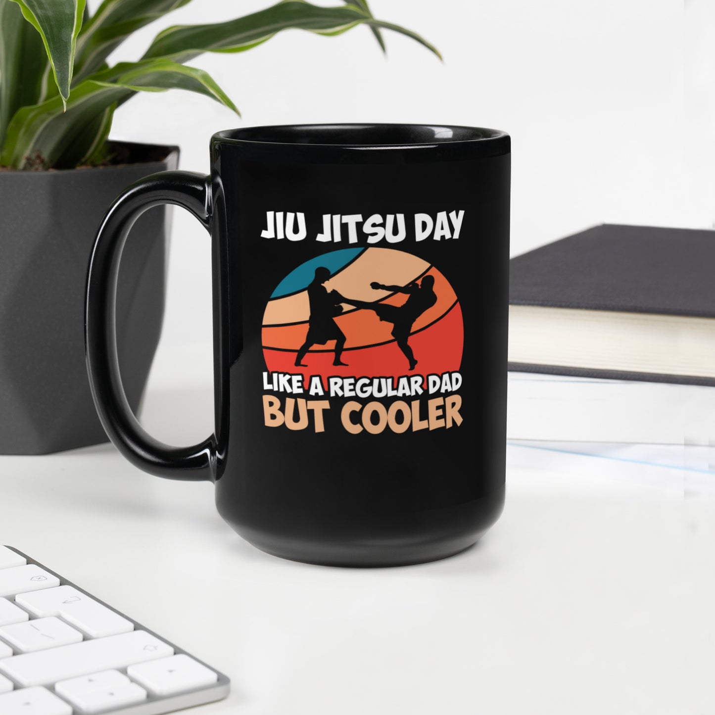 Dad #04 "Jiu Jitsu Day" Black Glossy Mug