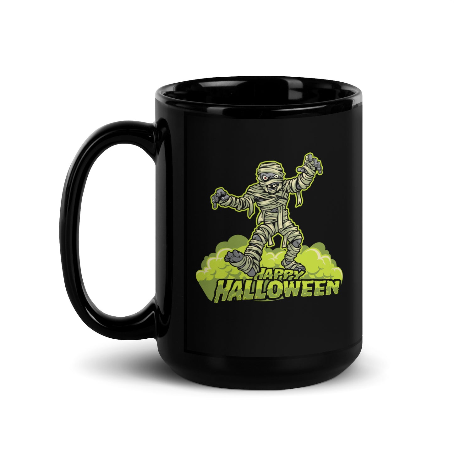 Halloween #19 "HAPPY HALLOWEEN" Black Glossy Mug