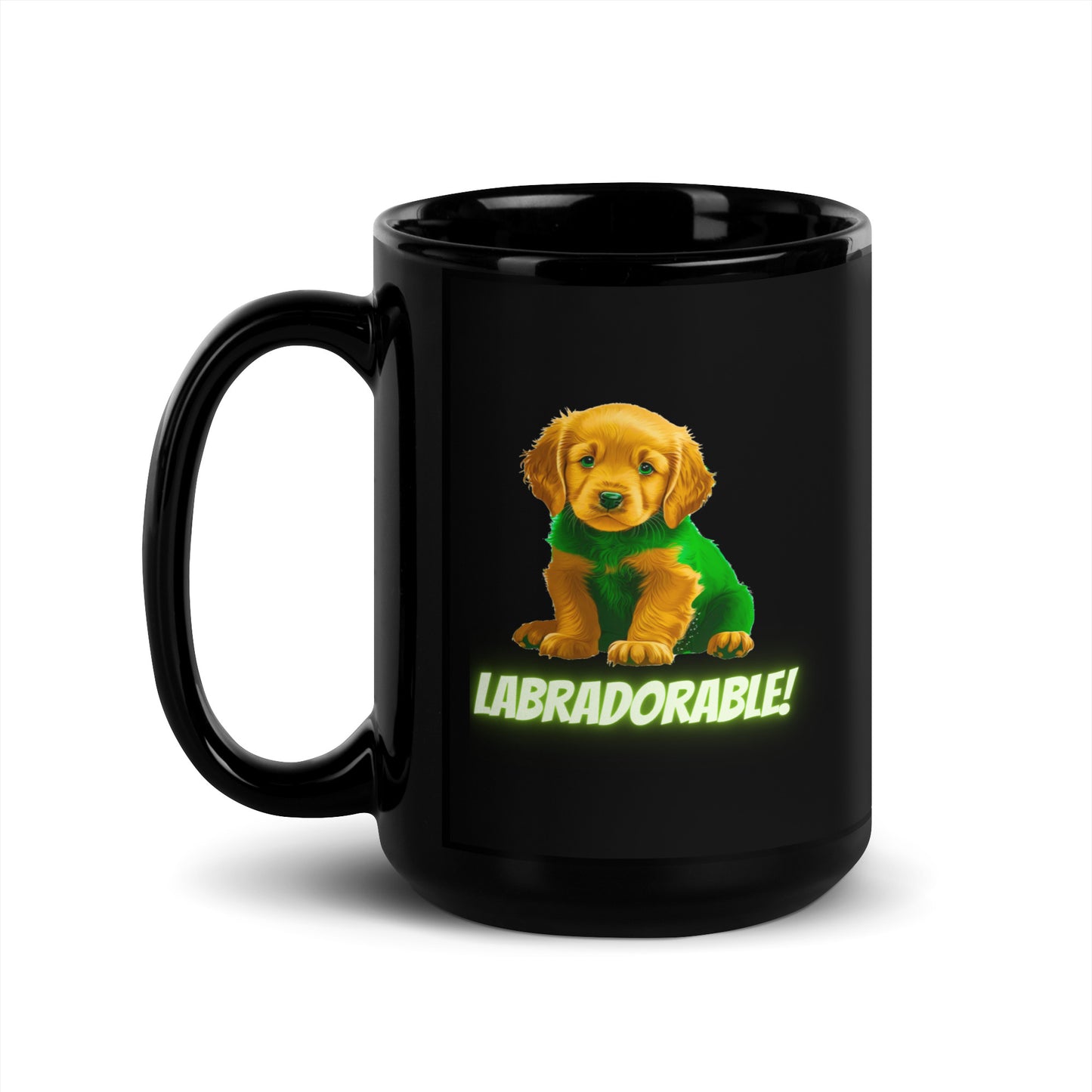 Man's Best Friend #09 Labrador Retriever "Labradorable" Black Glossy Mug