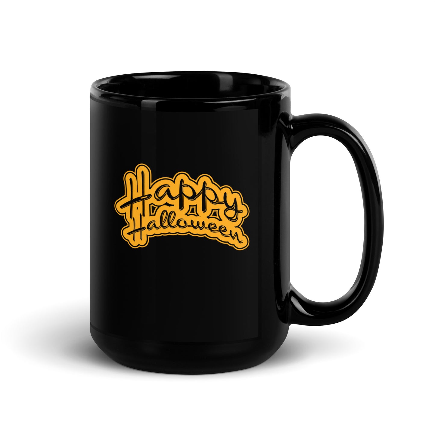 Halloween #10 "Happy Halloween" Black Glossy Mug