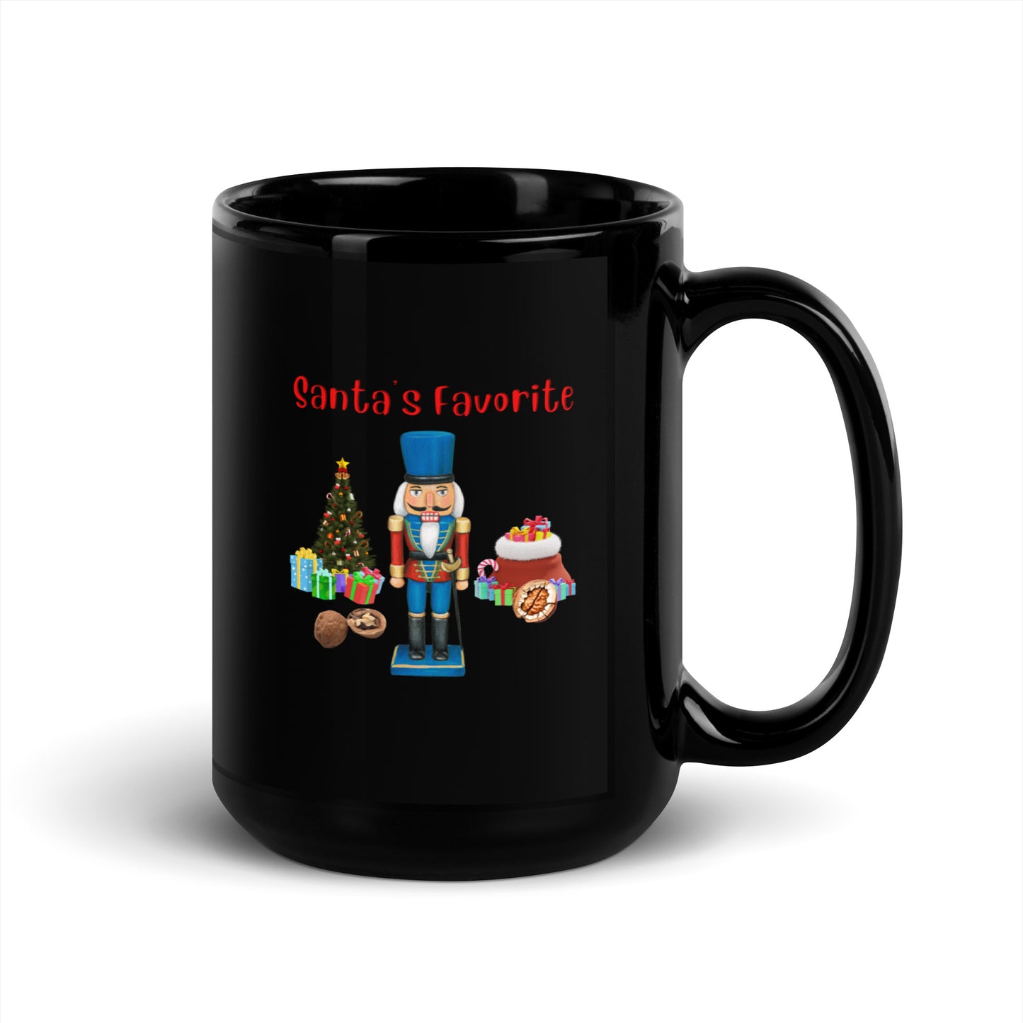 Rude, Crude, and Funny #10 "Santa's Favorite" (Nut Cracker) Black Glossy Mug