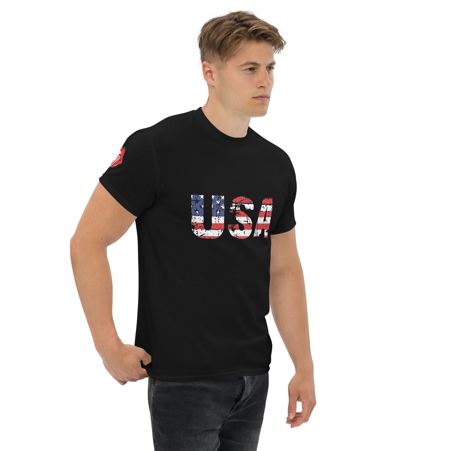 God Bless America #07 "USA" w/ Patriotic Tongue Men's Classic Tee Short Sleeve