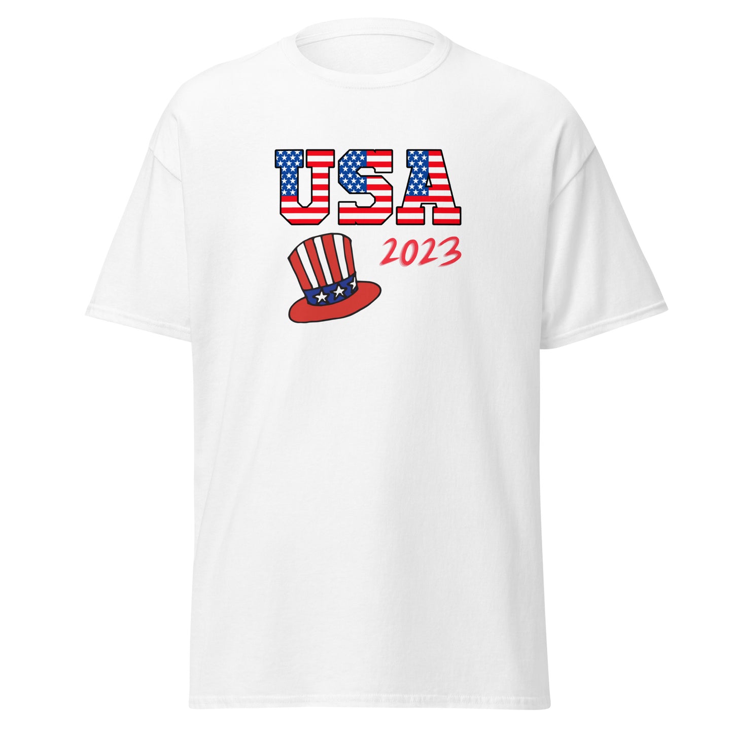 God Bless America #06 "USA 2023" w/ Hat Men's Classic Tee Short Sleeve