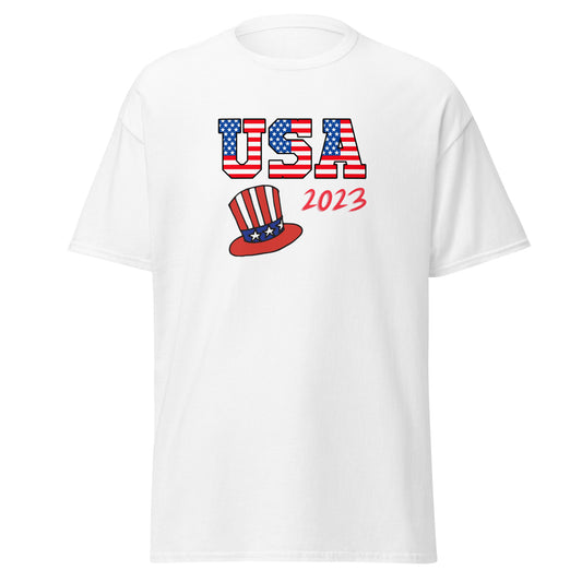 God Bless America #06 "USA 2023" w/ Hat Men's Classic Tee Short Sleeve