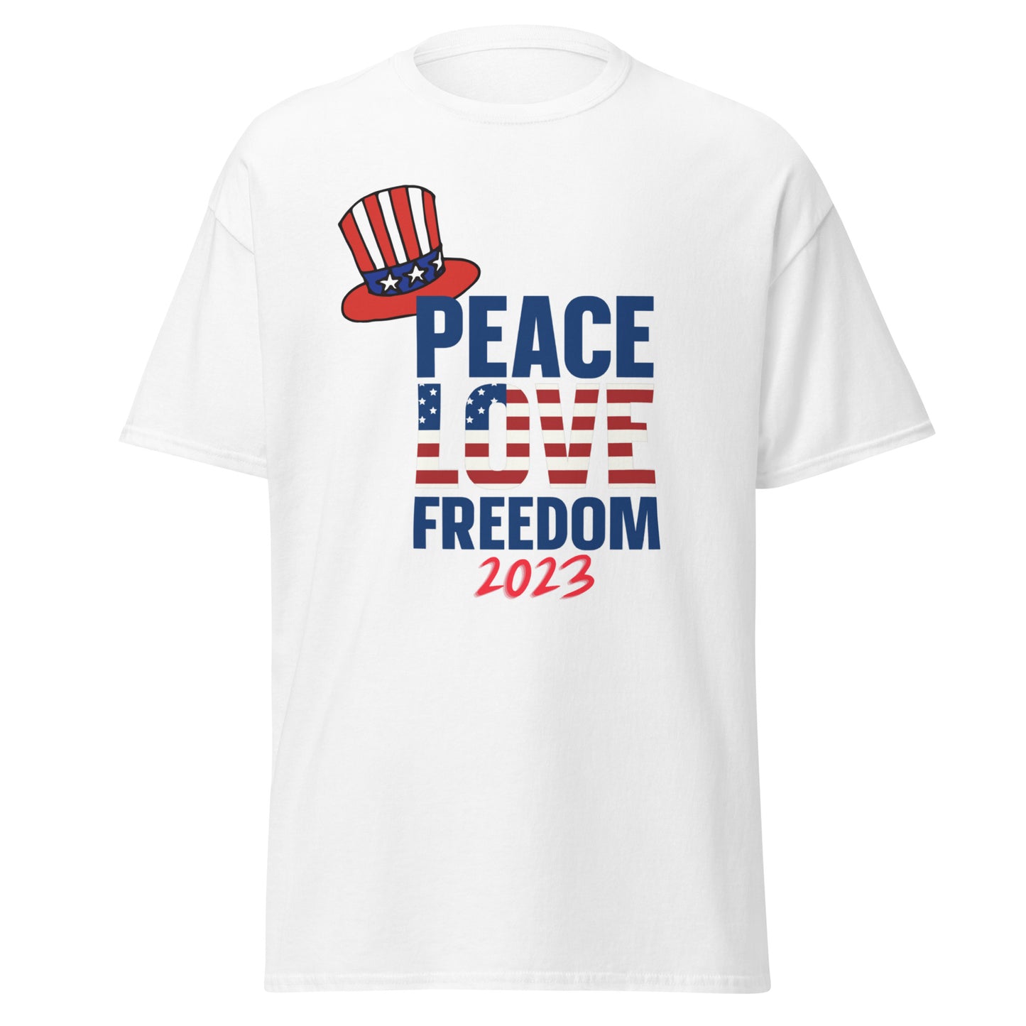 God Bless America #01 "PEACE LOVE & FREEDOM" Men's Classic Tee Short Sleeve