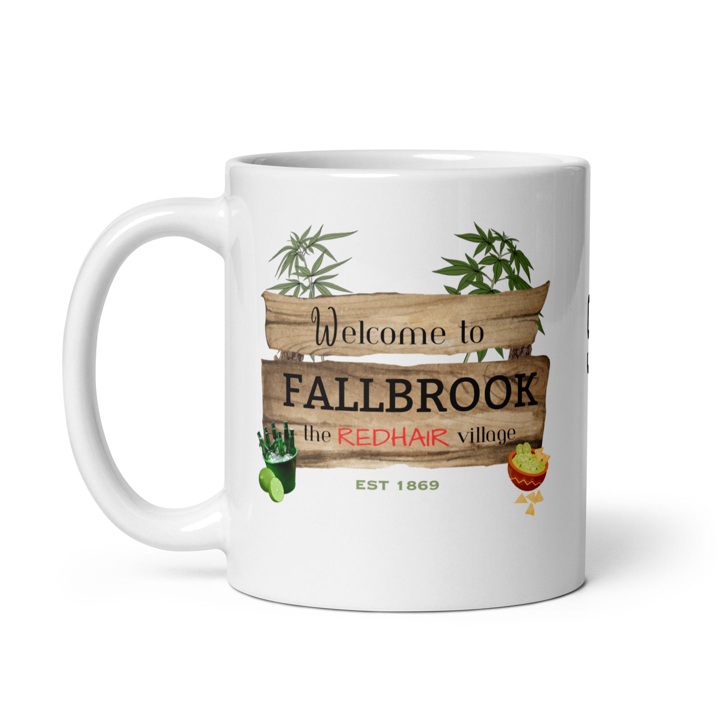 Nostalgia Series #02 "Welcome to FALLBROOK" White glossy mug