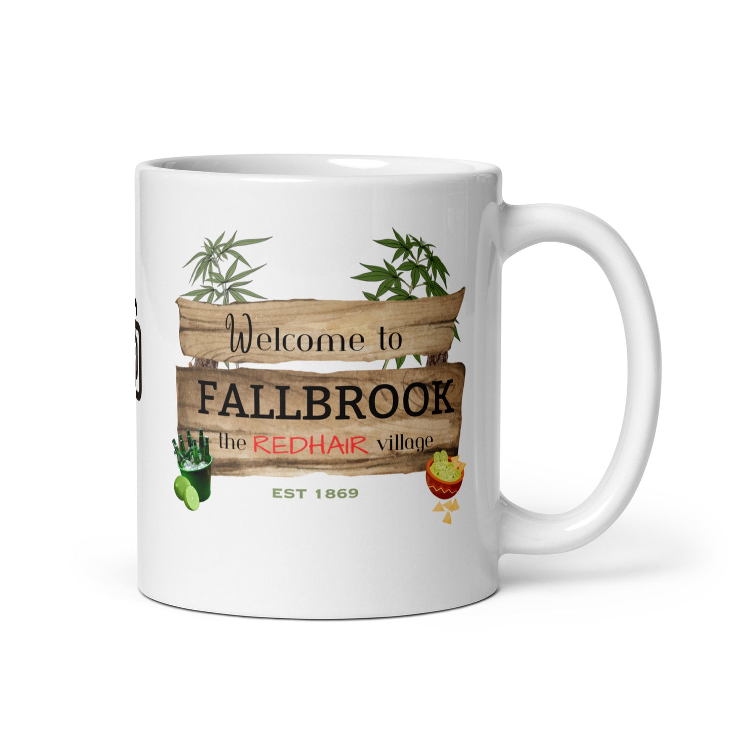 Nostalgia Series #02 "Welcome to FALLBROOK" White glossy mug