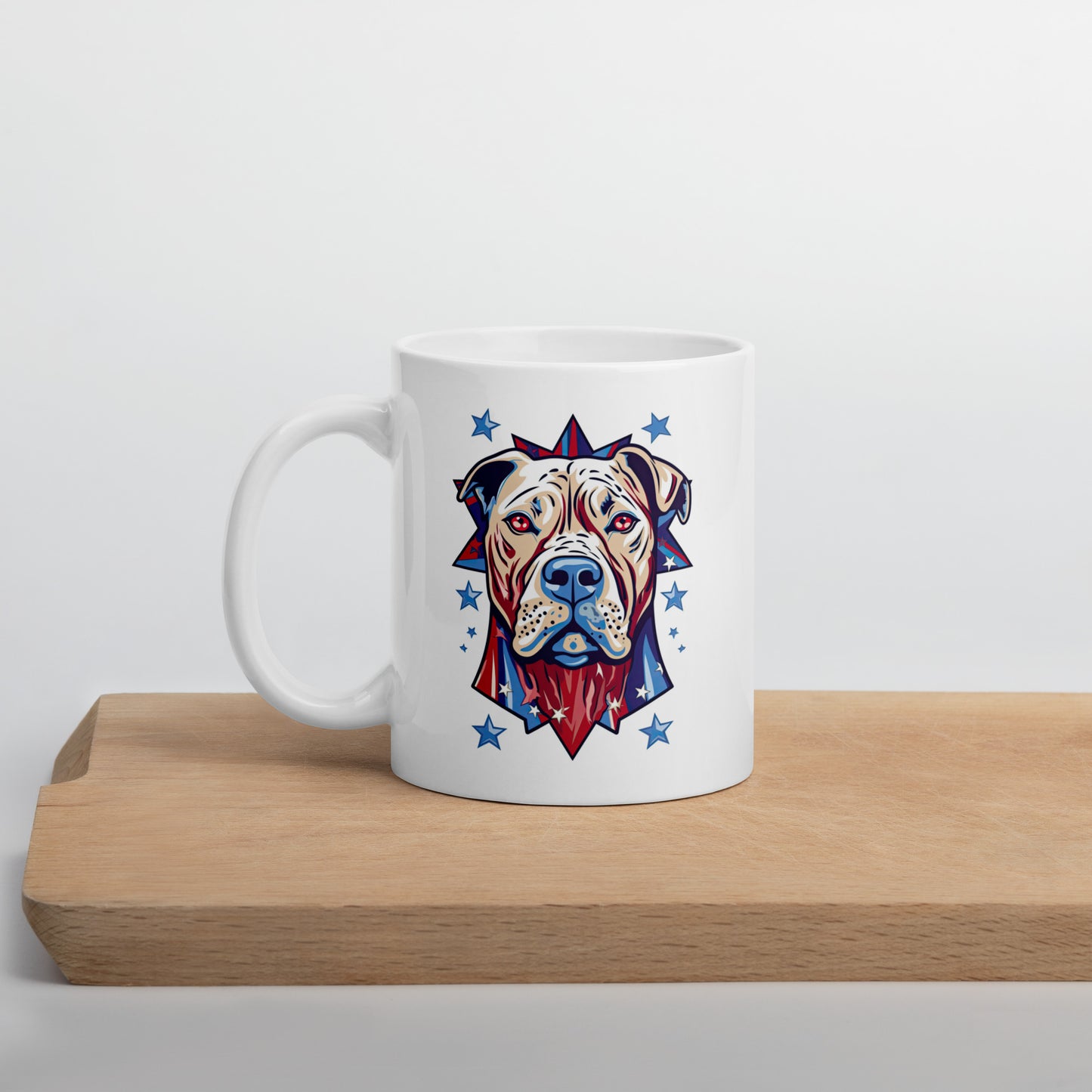 Man's Best Friend #01 Patriotic Dog White glossy mug