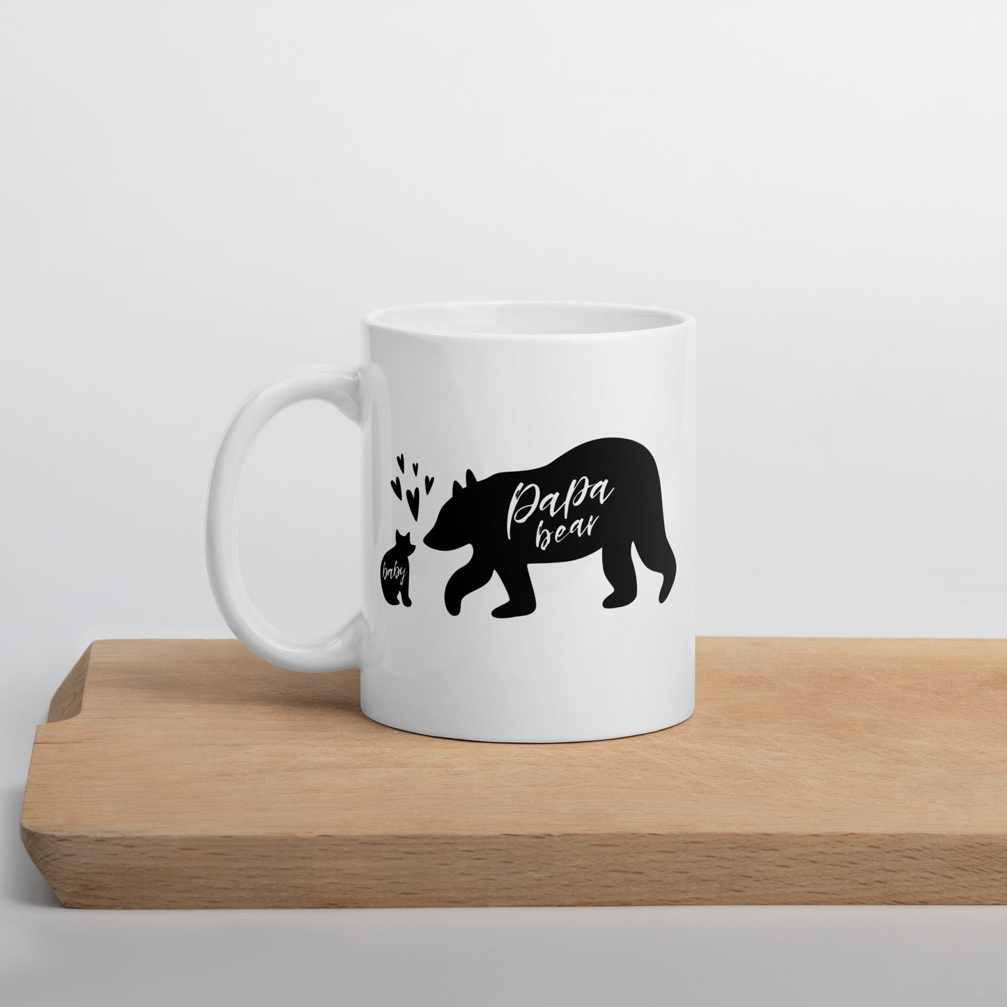 Father's Day #08 Papa Bear w/ Baby Bear White glossy mug