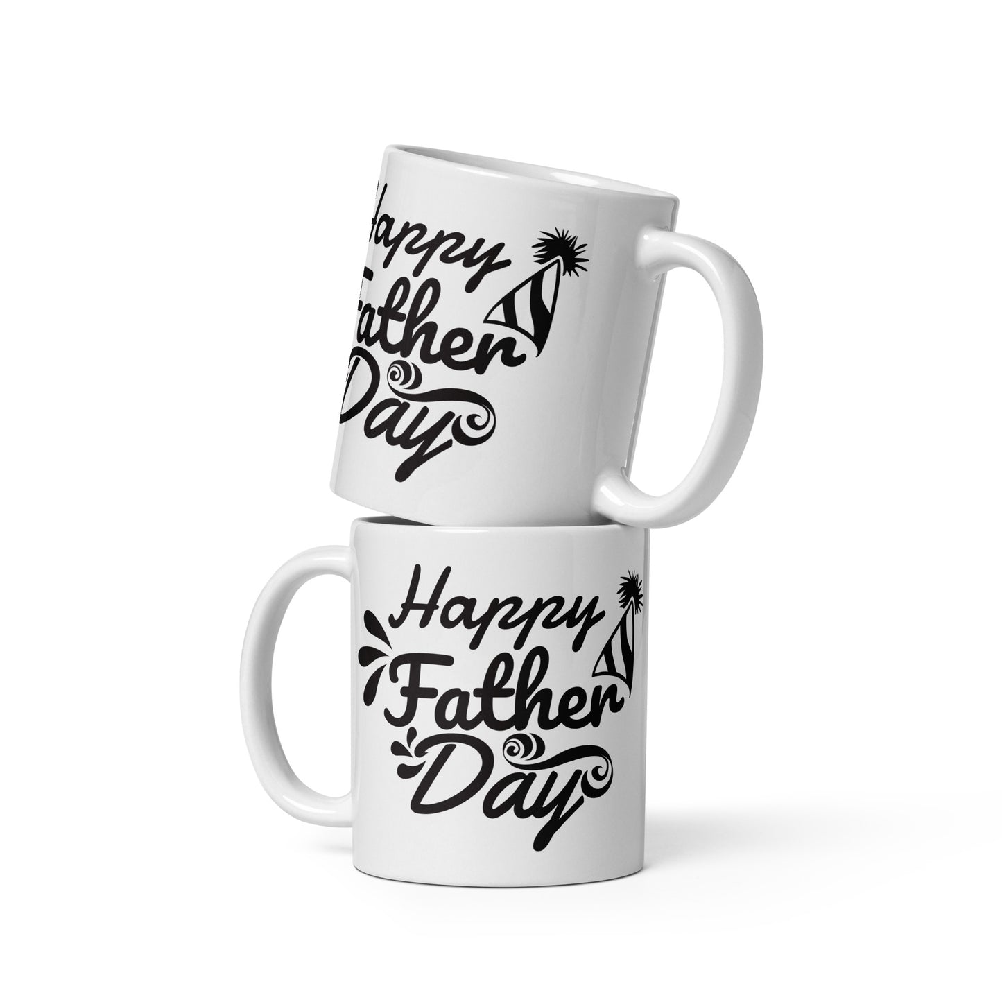 Father's Day #03 "Happy Father's Day" White glossy mug