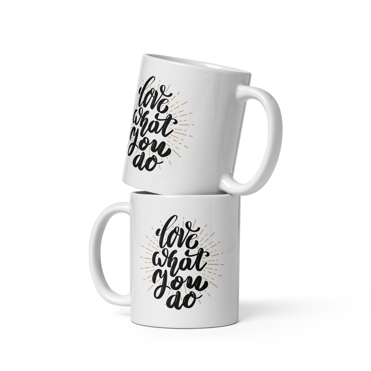 Motivational #04 "Love What You Do" White glossy mug