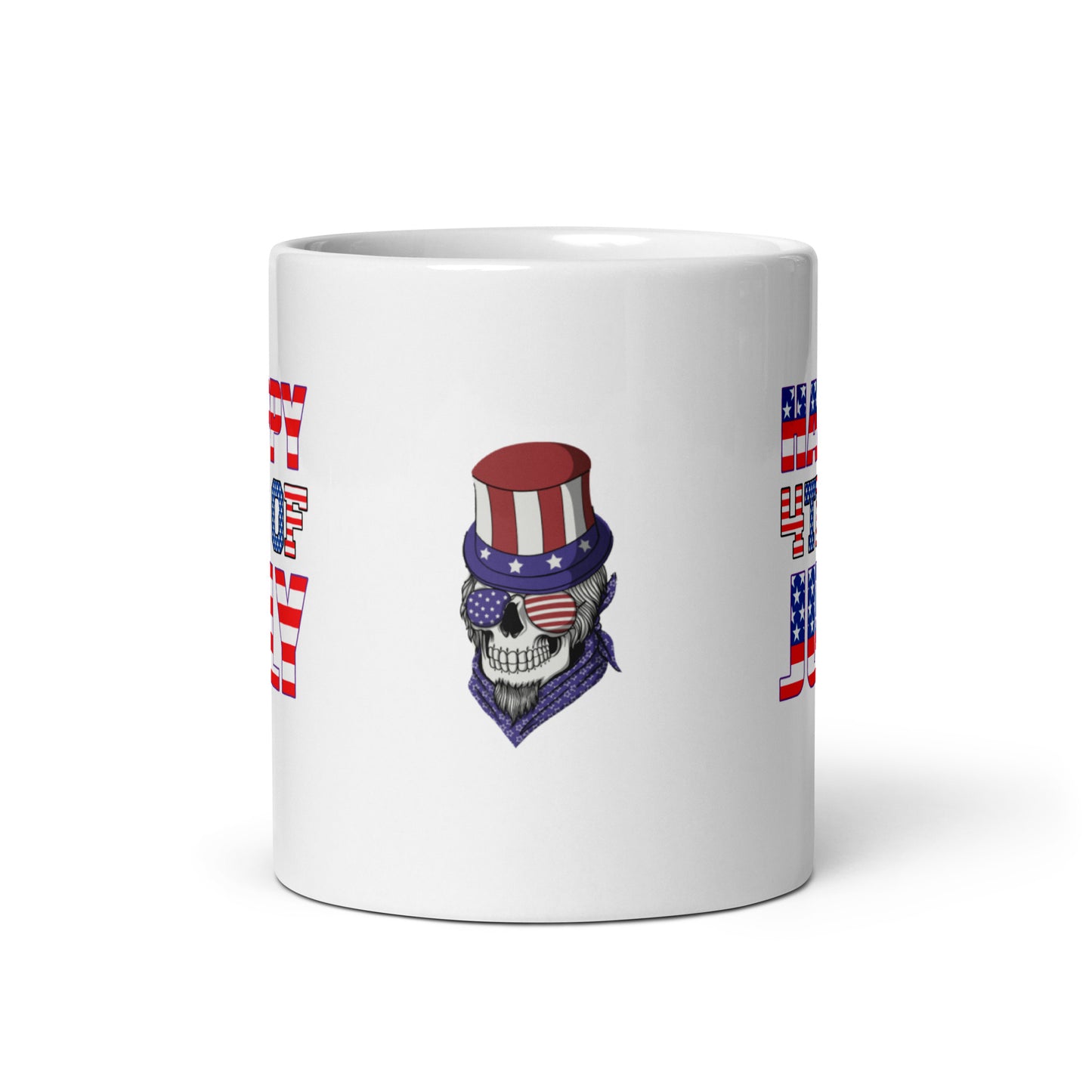 4th of July #13 "HAPPY 4TH OF JULY" Full Wrap White glossy mug