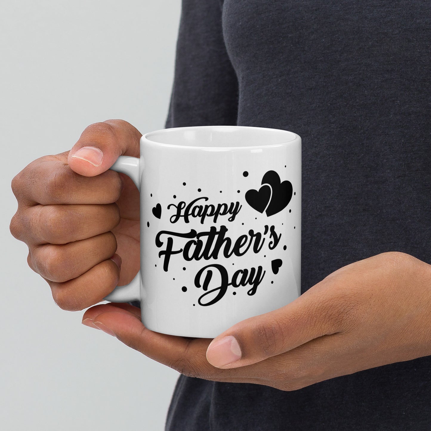 Father's Day #05 "Happy Father's Day" White glossy mug