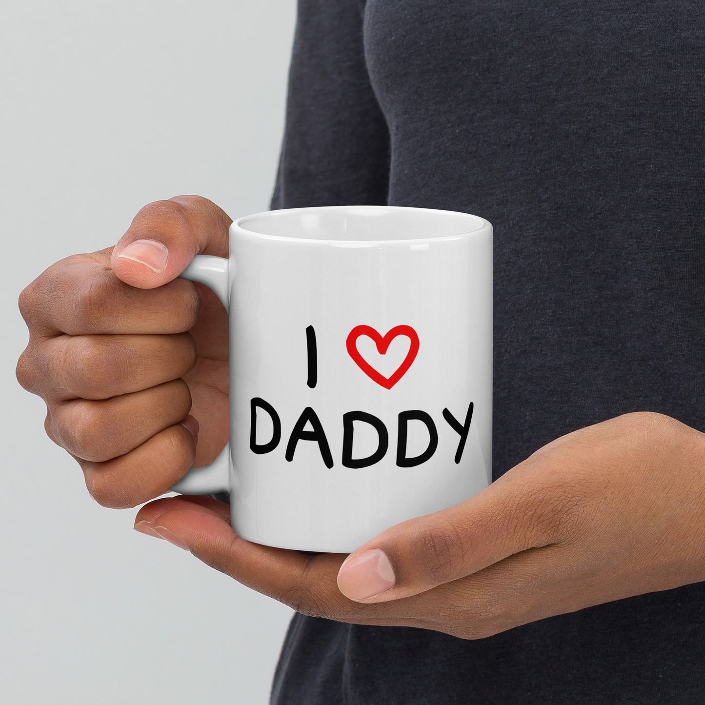 Father's Day #07 "I (Heart) Daddy" White glossy mug