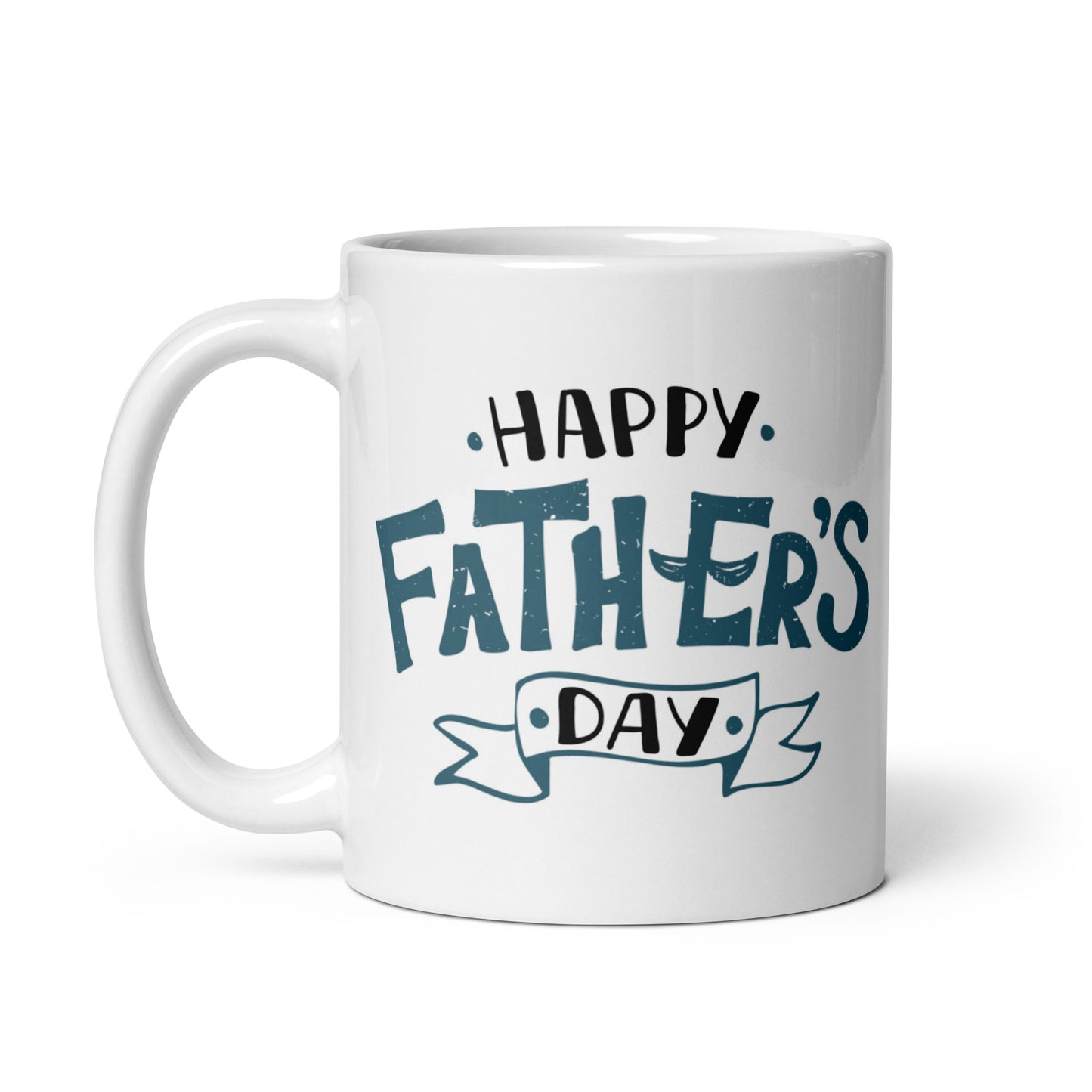 Father's Day #01 "Happy Father's Day" White glossy mug