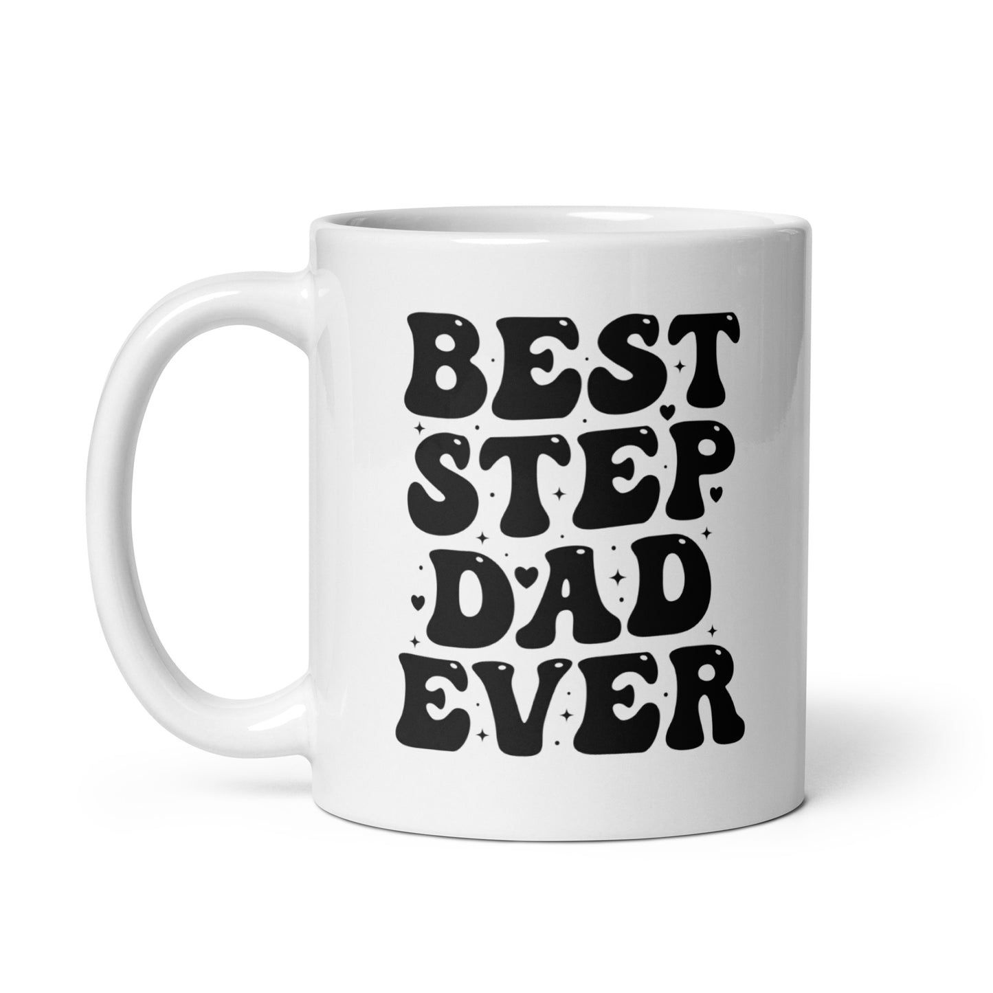 Father's Day #10 "Best Step Father Ever" White glossy mug