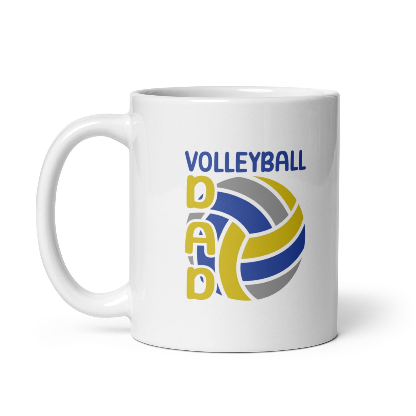 Dad #01 "Volleyball Dad" White glossy mug