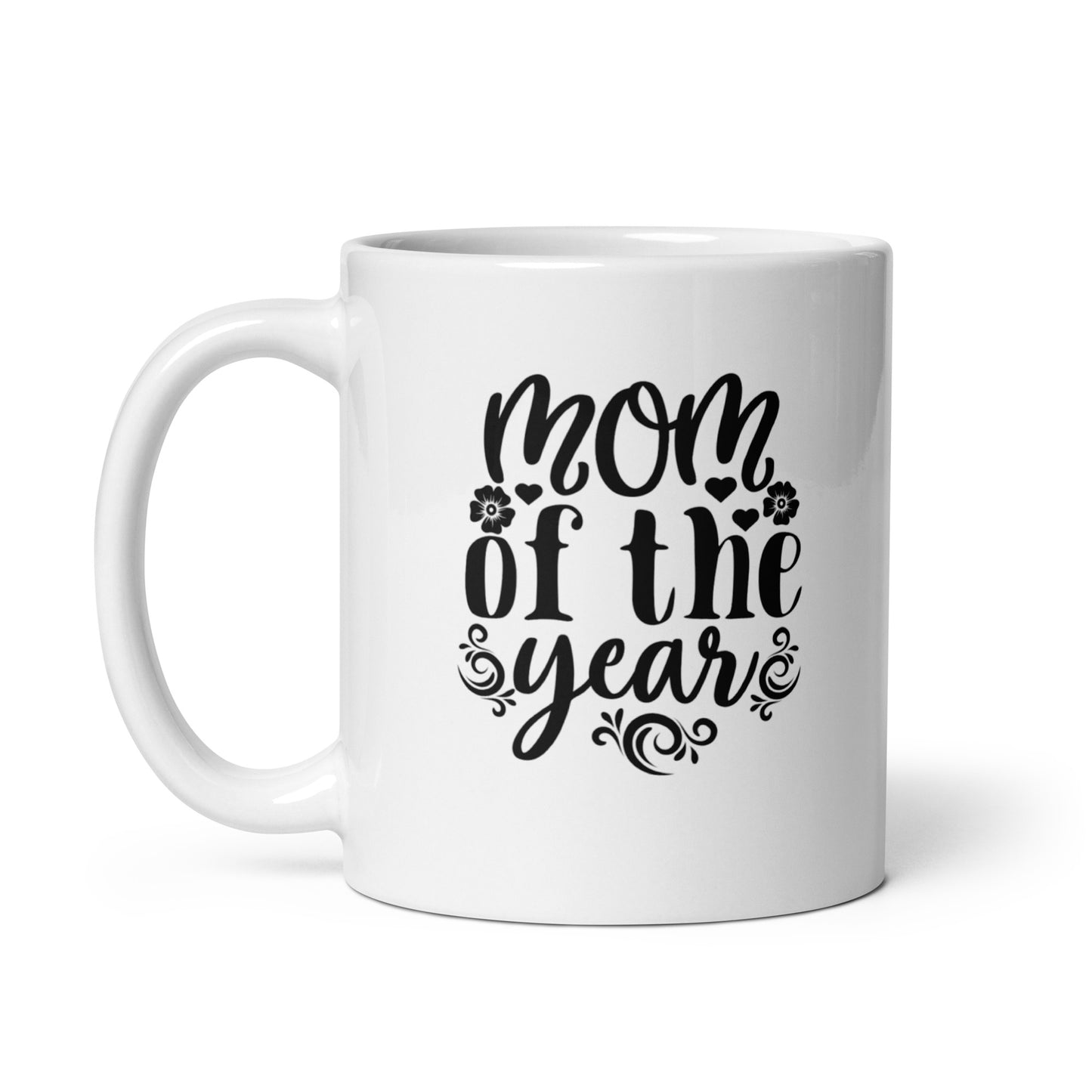 Mom #02 "MOM of the year" White glossy mug