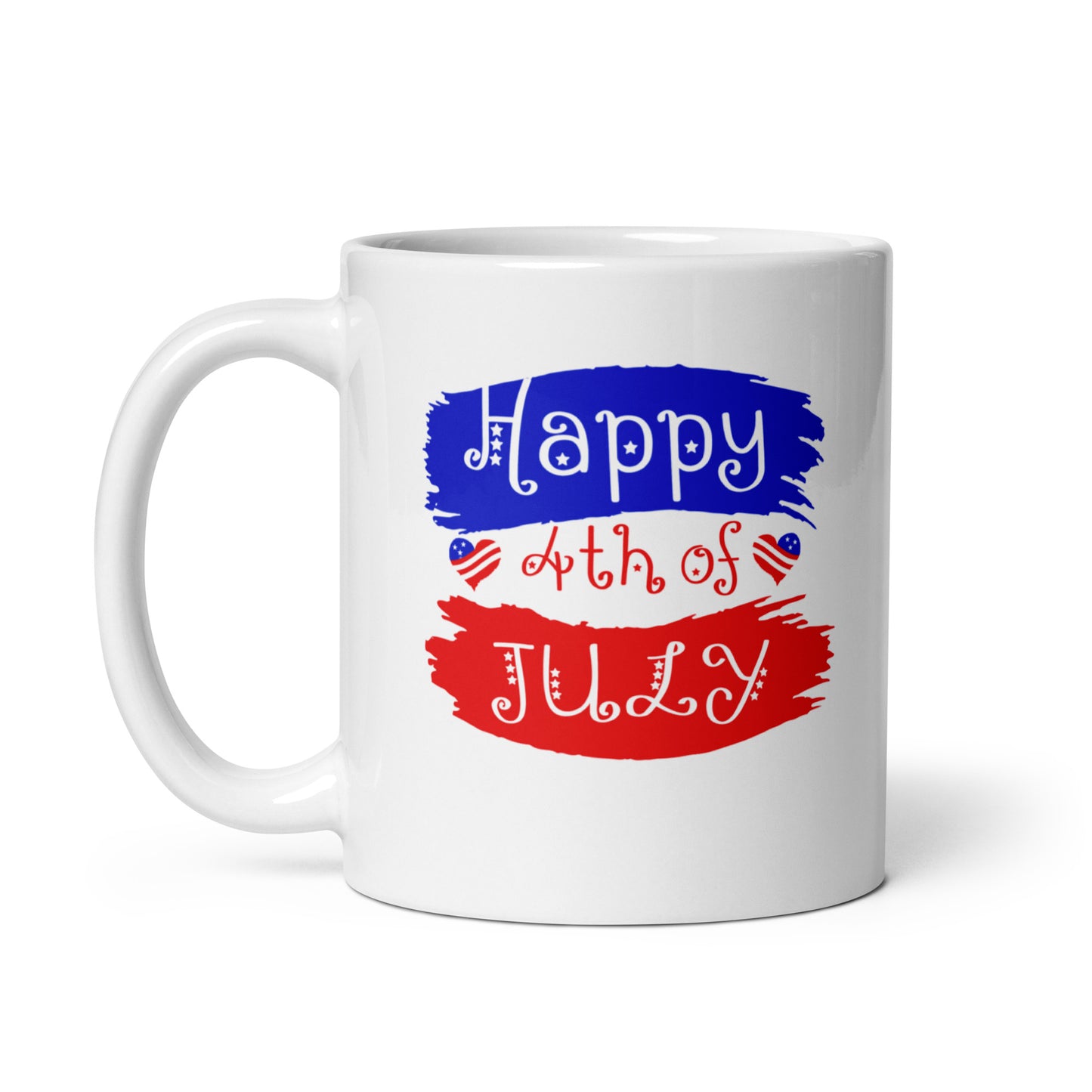 4th of July #21 "Happy 4th of JULY" White glossy mug