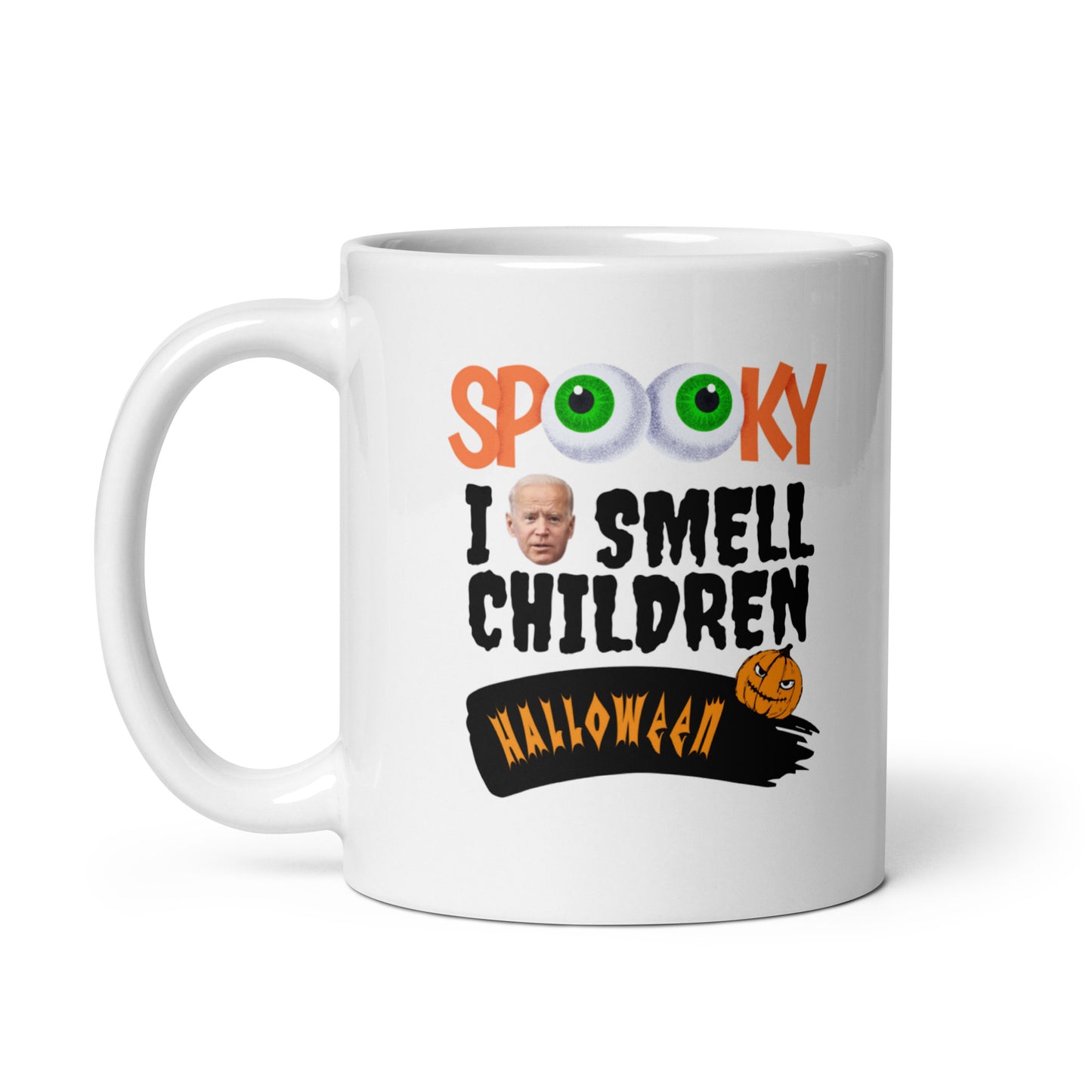 Halloween #05 "I SMELL CHILDREN" White glossy mug