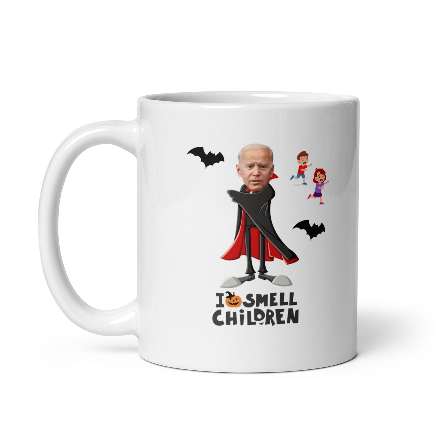 Halloween #06 "I SMELL CHILDREN" White glossy mug