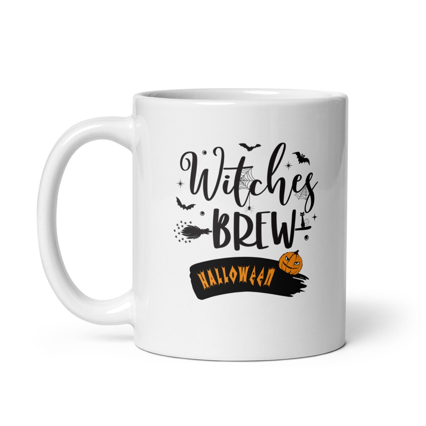 HALLOWEEN #07 "Witches BREW" White glossy mug