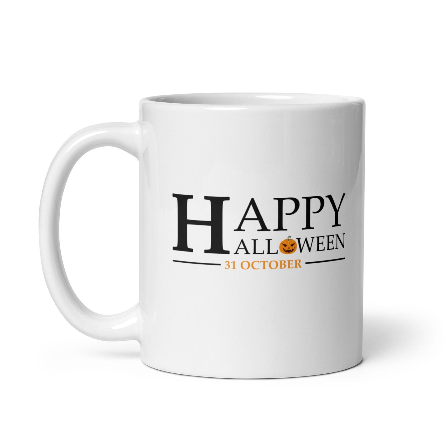 Halloween #09 "HAPPY HALLOWEEN" White glossy mug