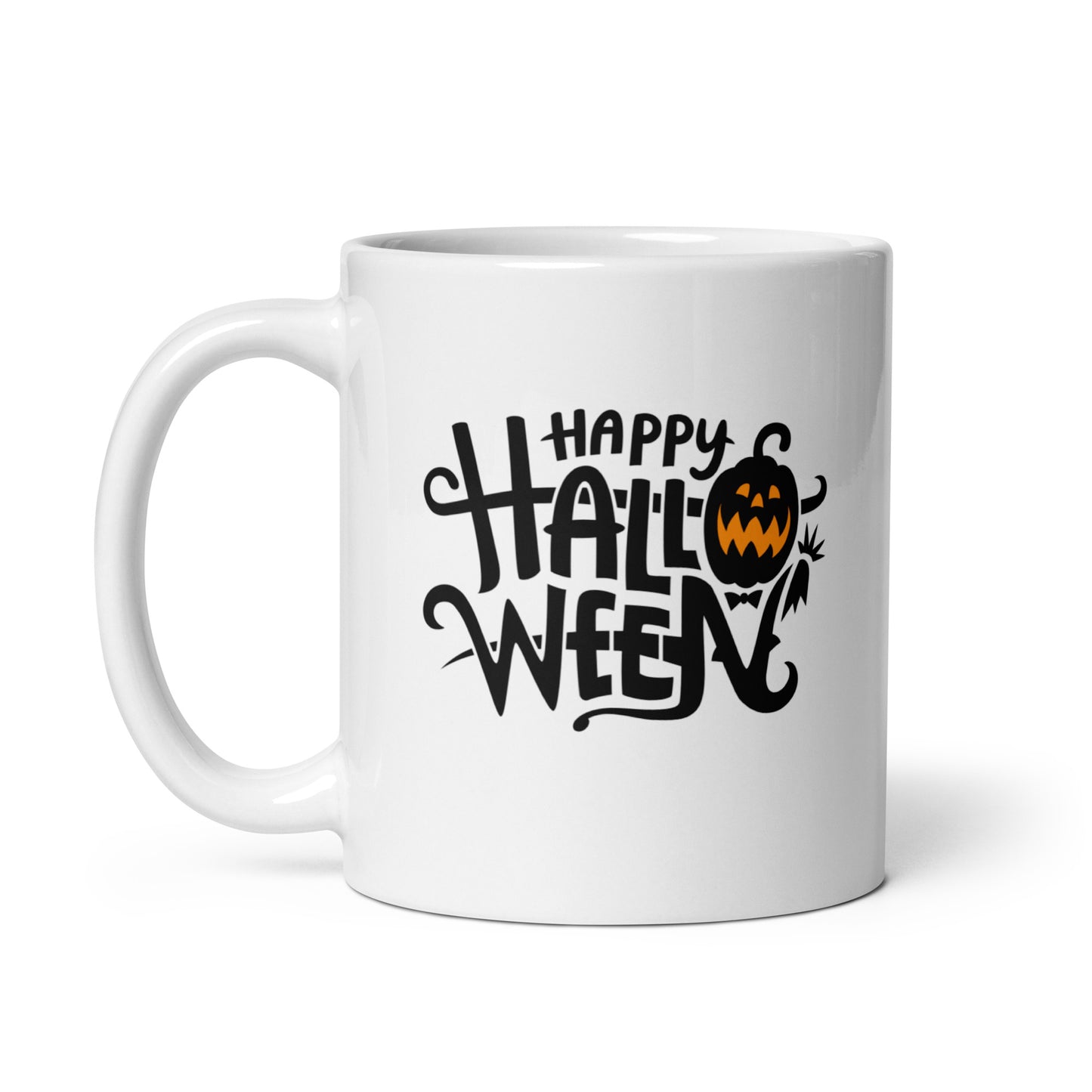 Halloween #13 "HAPPY HALLOWEEN" White glossy mug