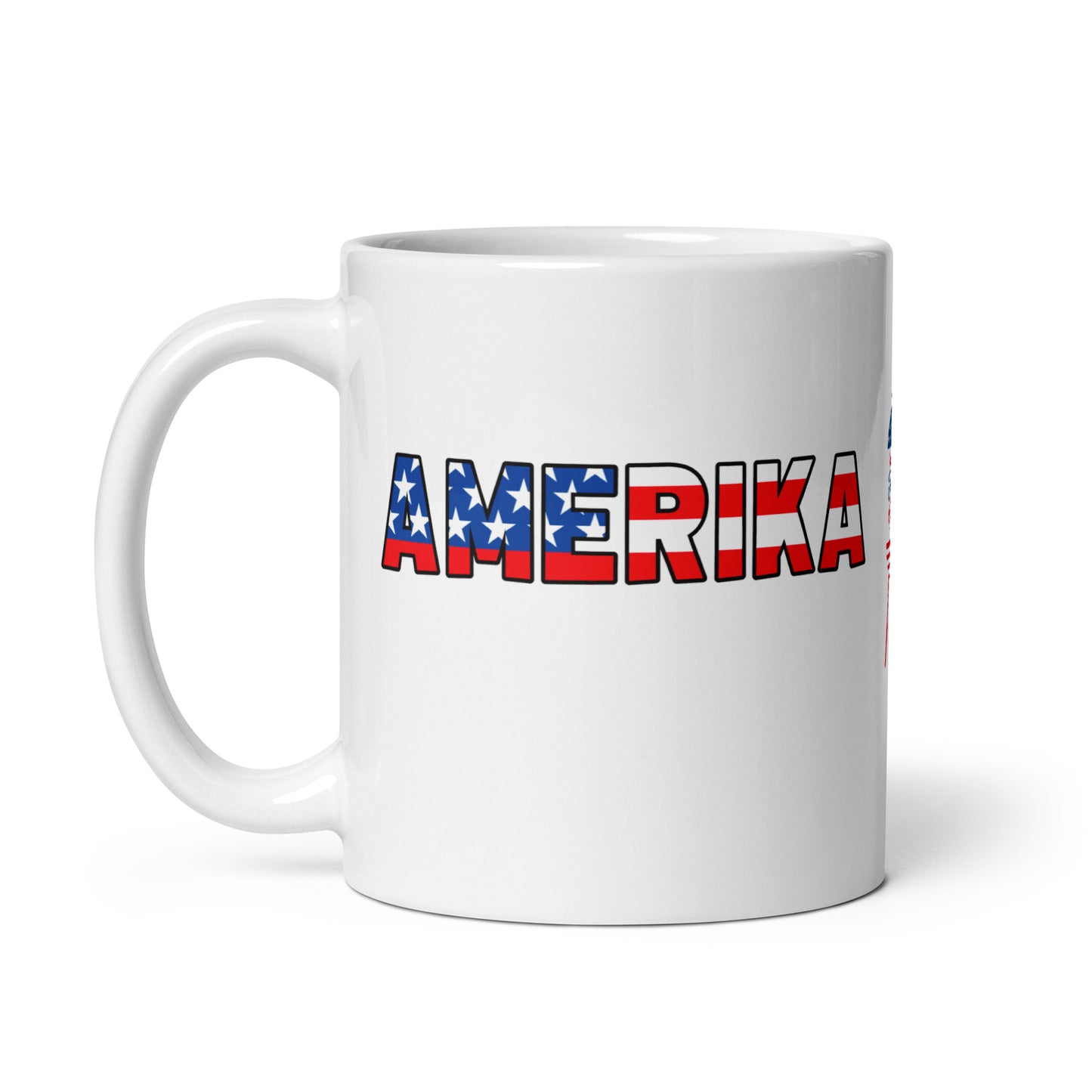 4th of July #11 "AMERIKA" Full Wrap White glossy mug