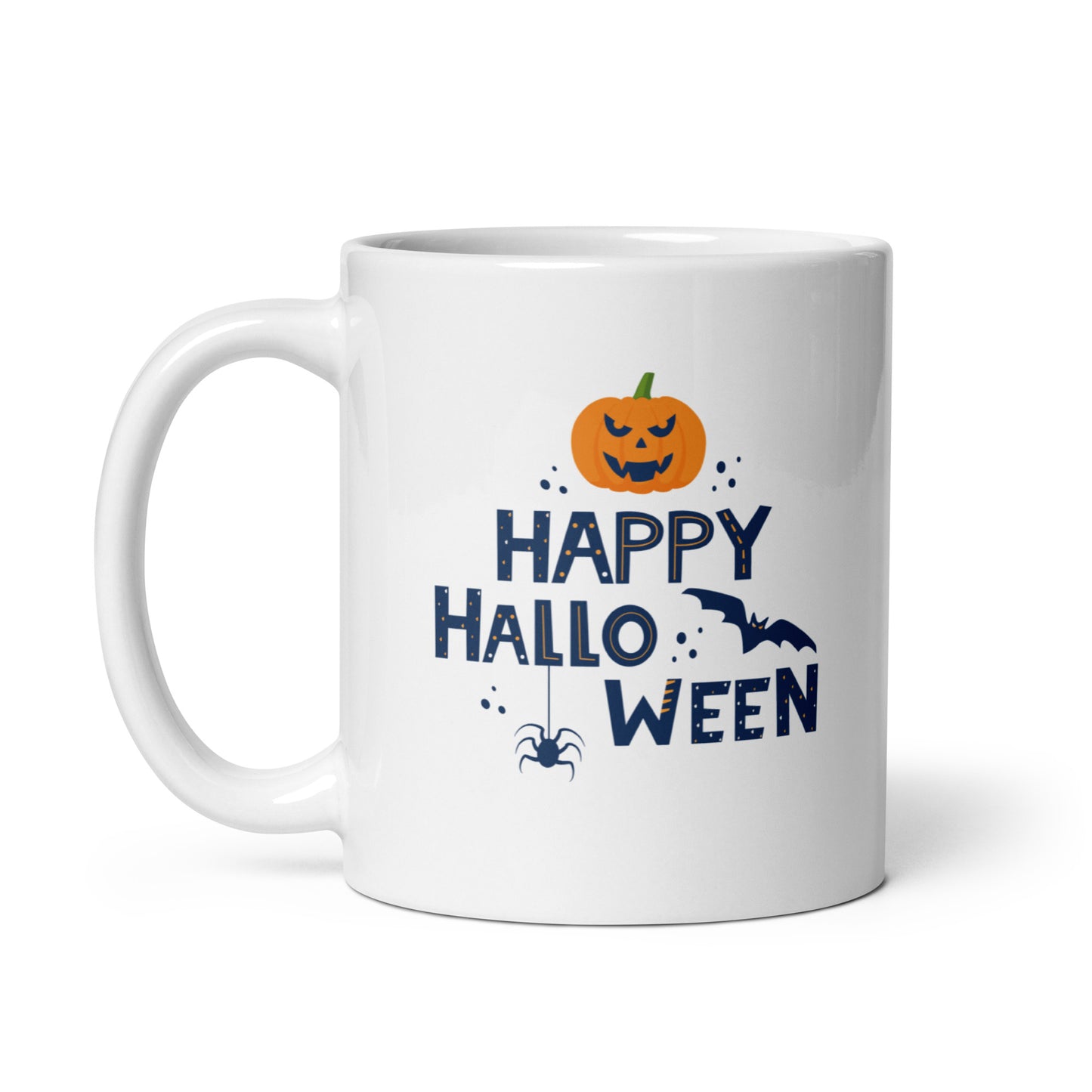 Halloween #18 "HAPPY HALLOWEEN" White glossy mug