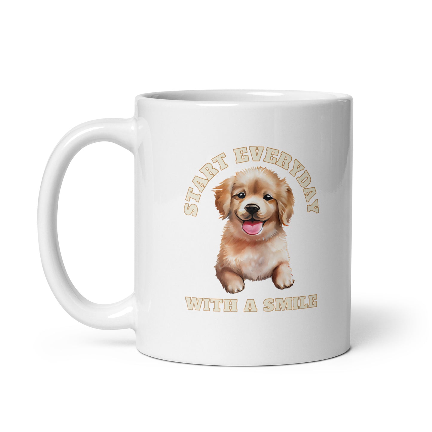 Man's Best Friend #06 Labrador Retriever "START EVERYDAY WITH A SMILE" White glossy mug