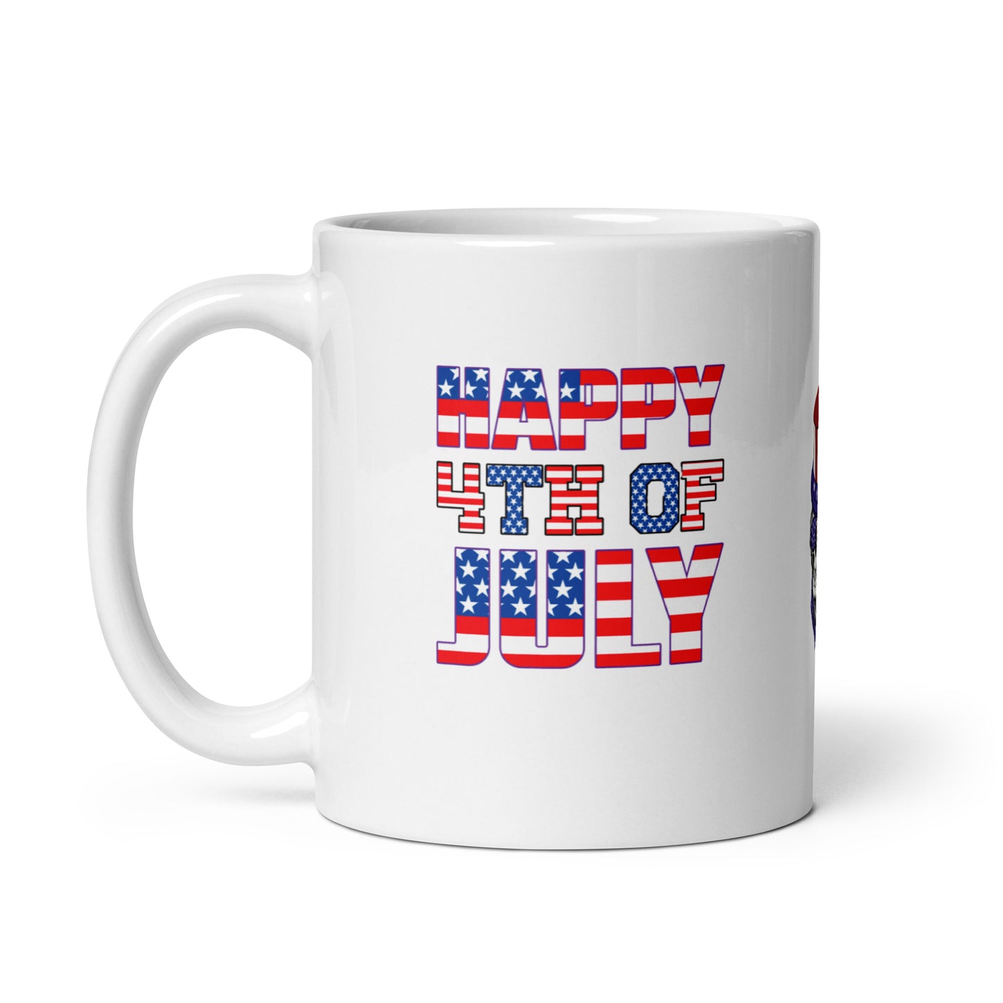 4th of July #13 "HAPPY 4TH OF JULY" Full Wrap White glossy mug