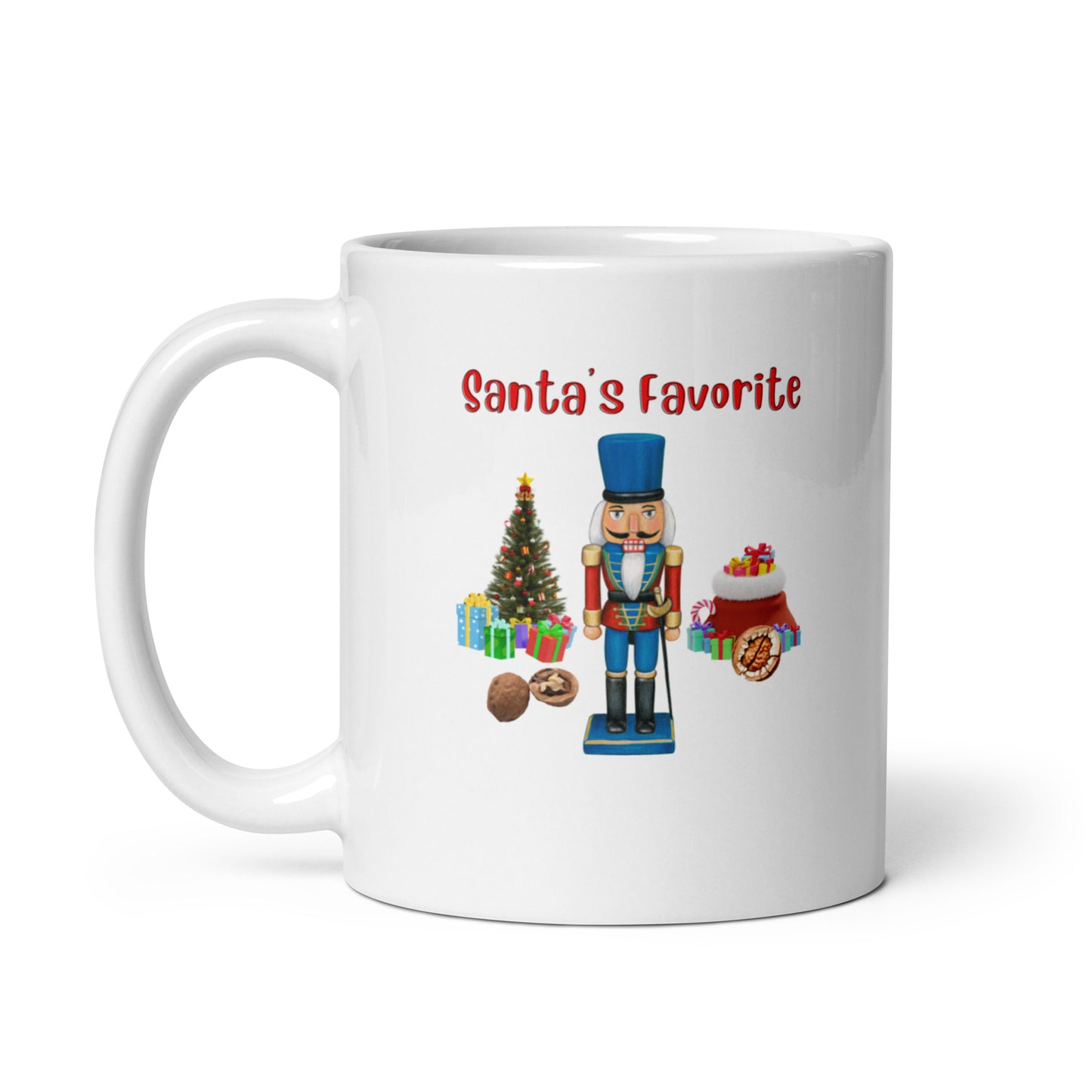 Rude, Crude, and Funny #10 "Santa's Favorite" (Nut Cracker) White glossy mug