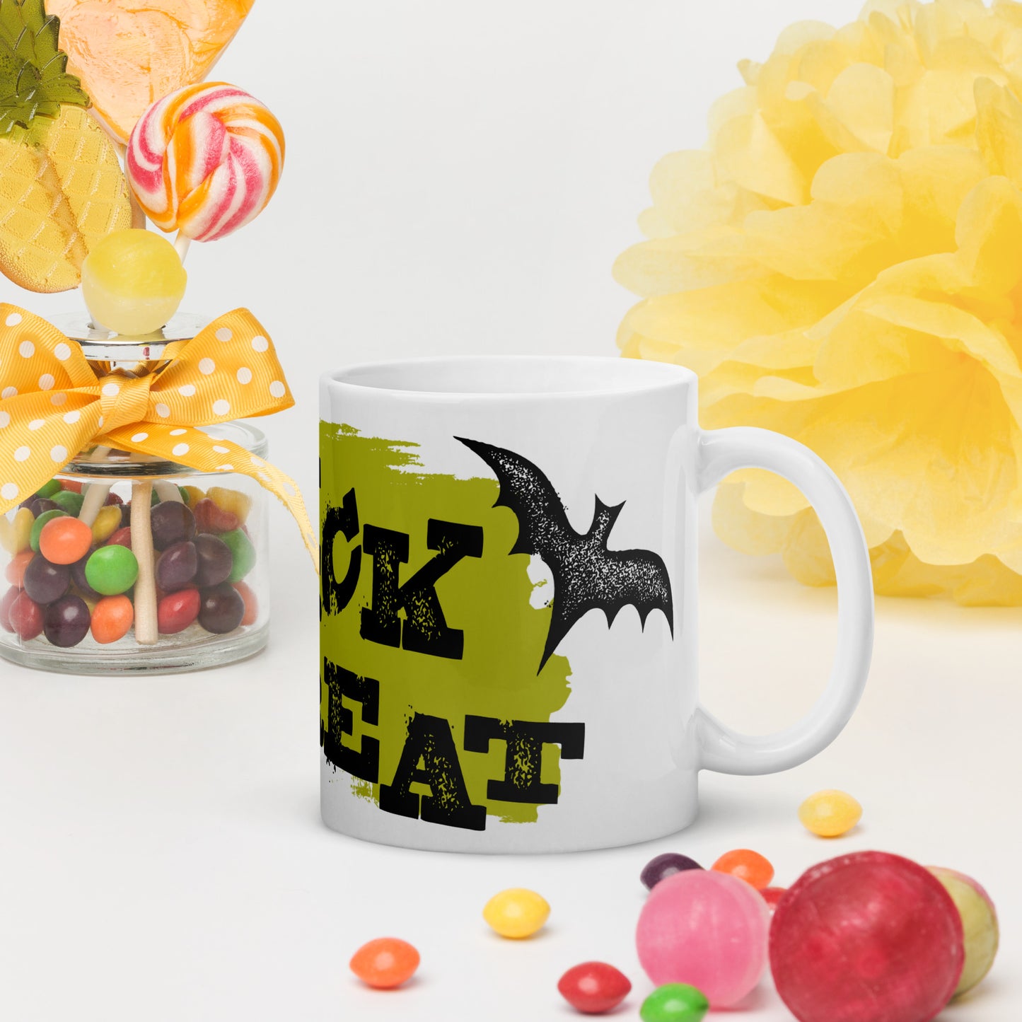 Halloween #02 "Trick or Treat" Full Wrap White glossy mug