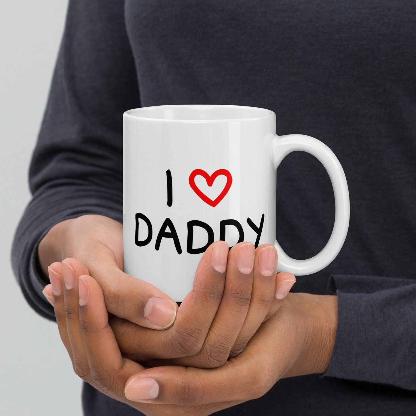 Father's Day #07 "I (Heart) Daddy" White glossy mug