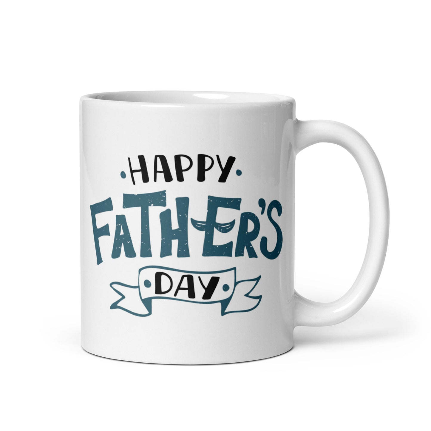 Father's Day #01 "Happy Father's Day" White glossy mug