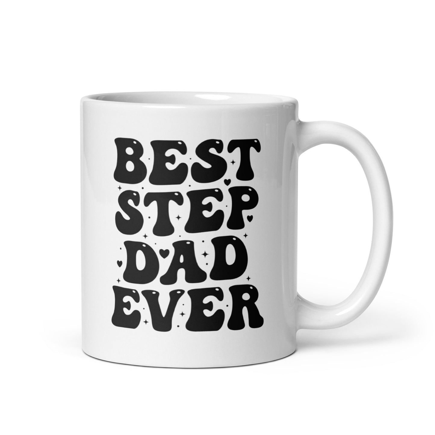 Father's Day #10 "Best Step Father Ever" White glossy mug