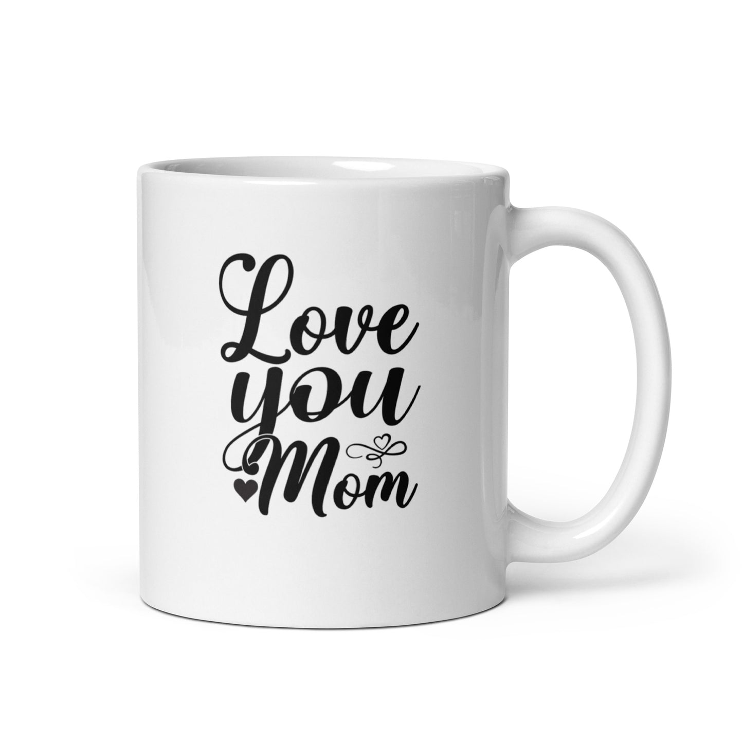 Mom #01 "Love you Mom" White glossy mug