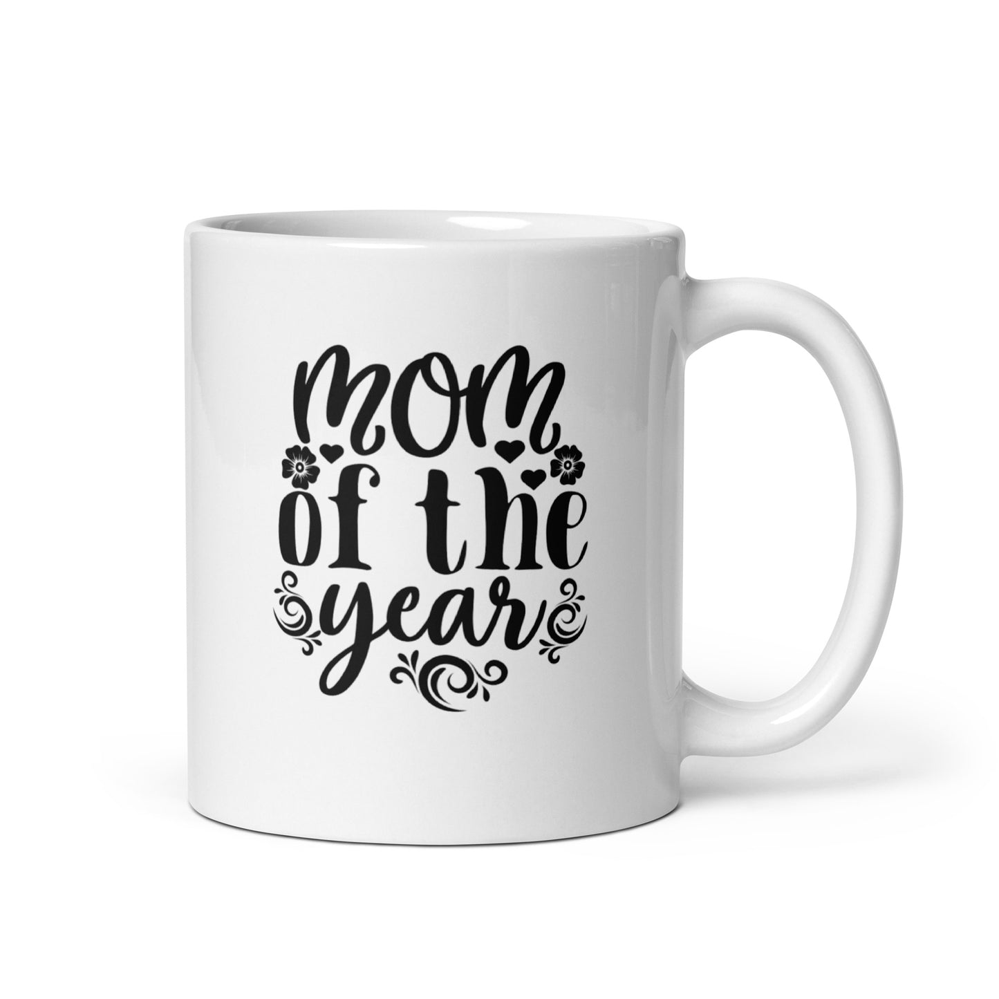 Mom #02 "MOM of the year" White glossy mug