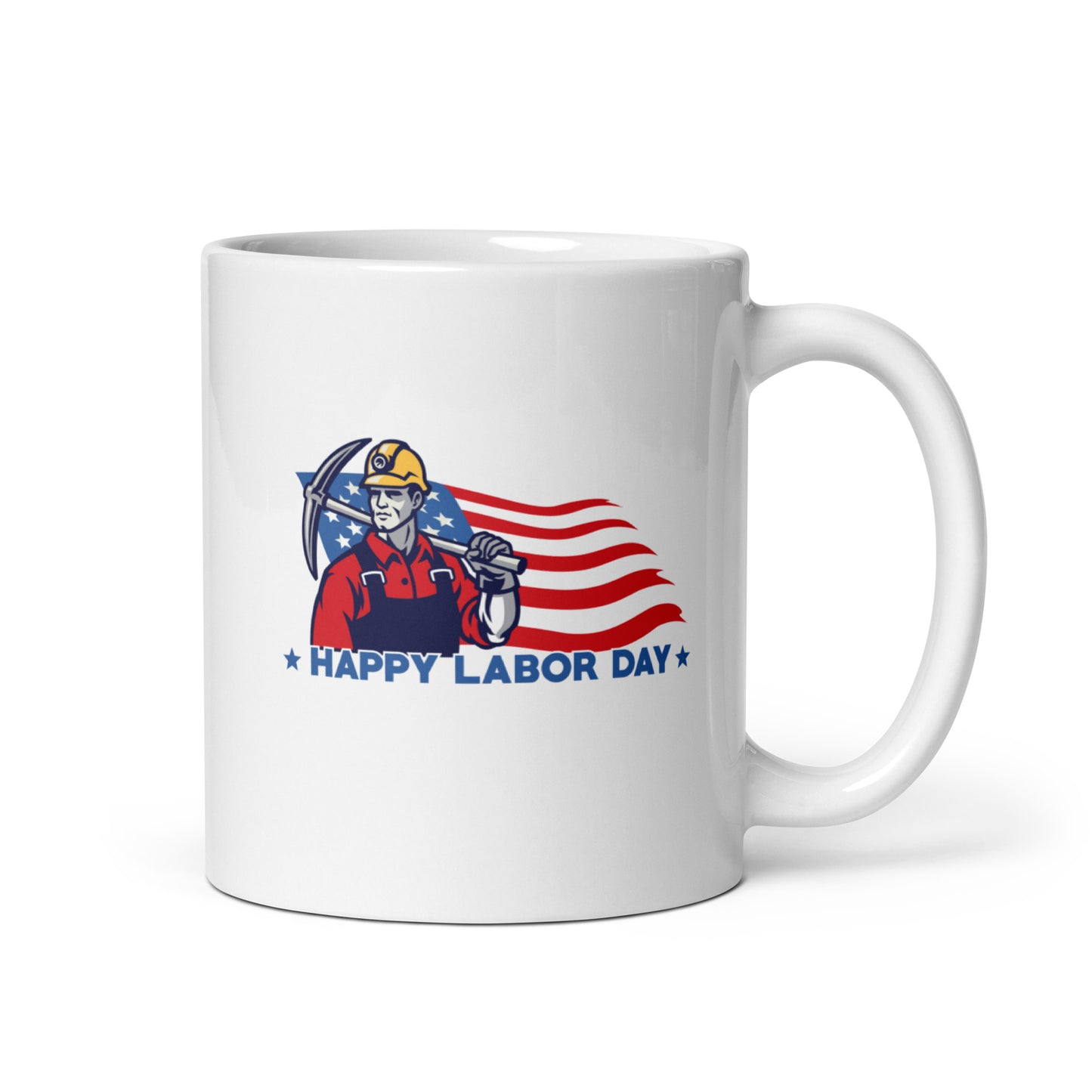 Labor Day #03 "HAPPY LABOR DAY" White glossy mug