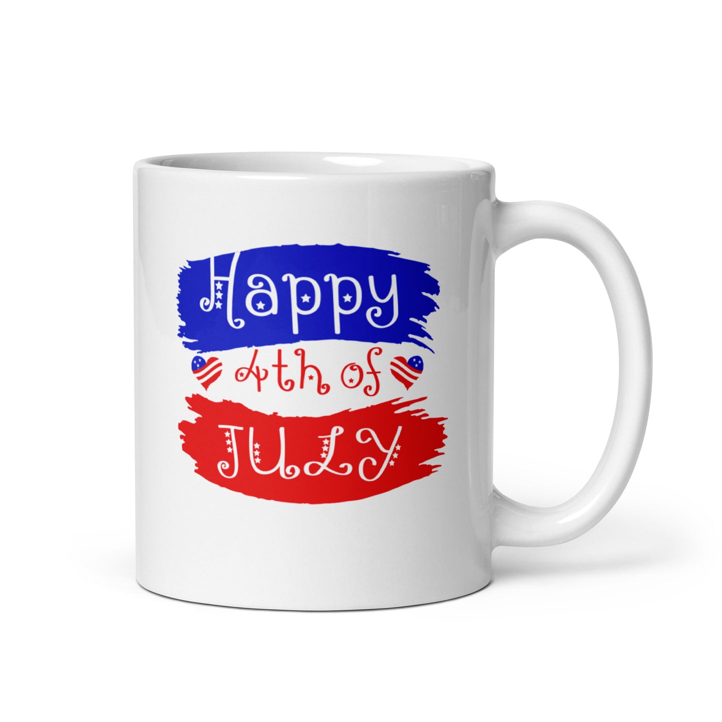 4th of July #21 "Happy 4th of JULY" White glossy mug